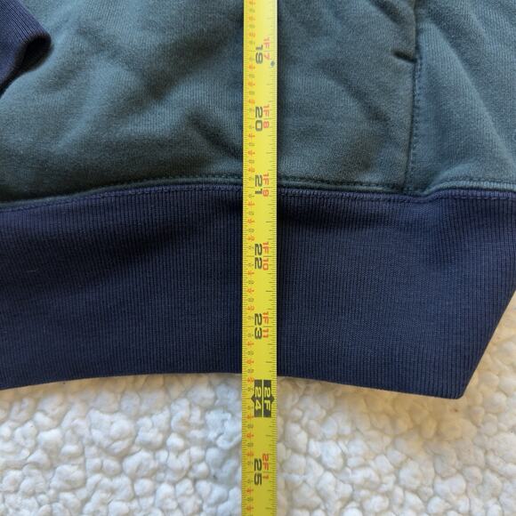 Uniqlo Mens Pullover Hoodie Size Small Color block Navy & Blue Dark Green Pocket - Picture 4 of 5